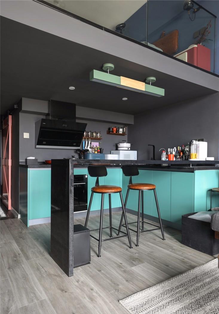 42㎡Loft 别墅,庭院式玄关、开放式厨房、电动投影幕布-16