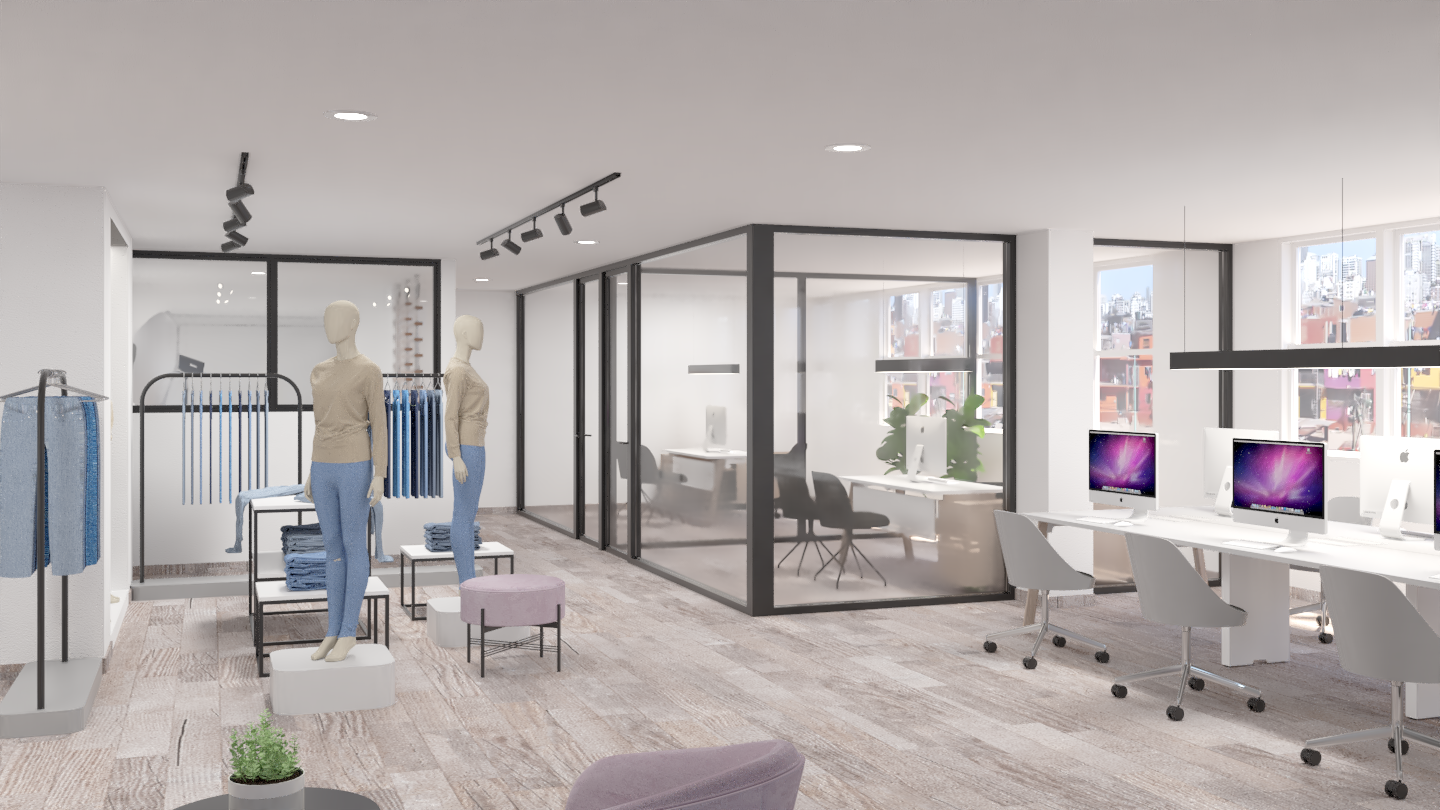 Interior design proposal, Jeans fabric offices+Showroom-5