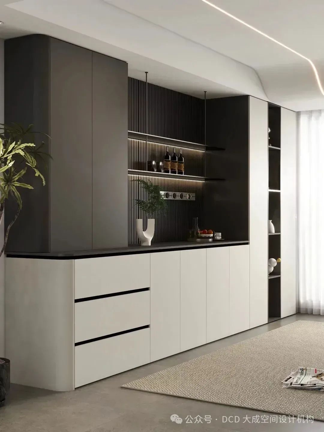 餐边柜这样设计,好看又实用,高级感满满-34