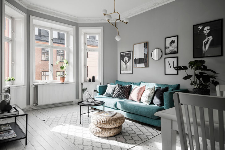 斯德哥尔摩魅力公寓，时尚色调与海景窗的完美结合-2