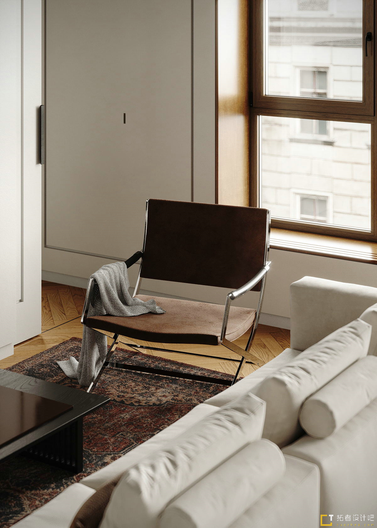 胡桃木+灰橙  意式质感空间设计！-7