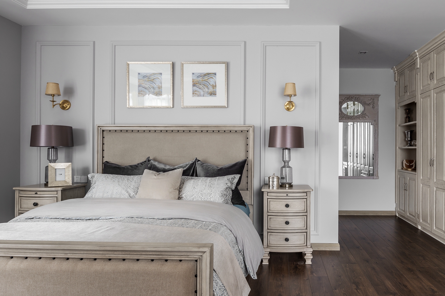 宏福樘设计丨平层丨200㎡美式复古混搭,延续经典爱情故事里的生活日常-48