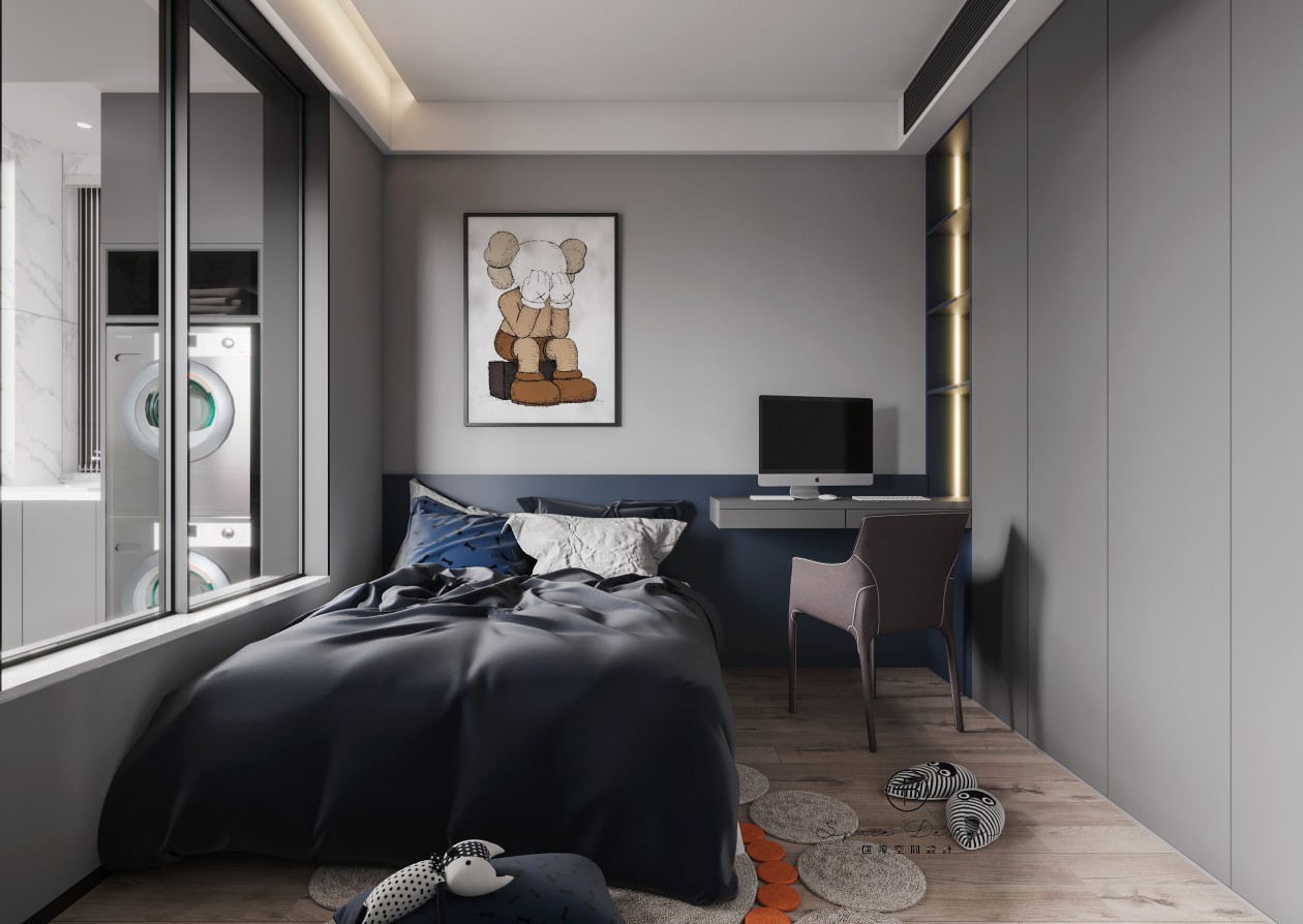 现代简约黑白灰 · 178㎡通州公寓设计丨中国通州丨T·B 国际空间设计-28