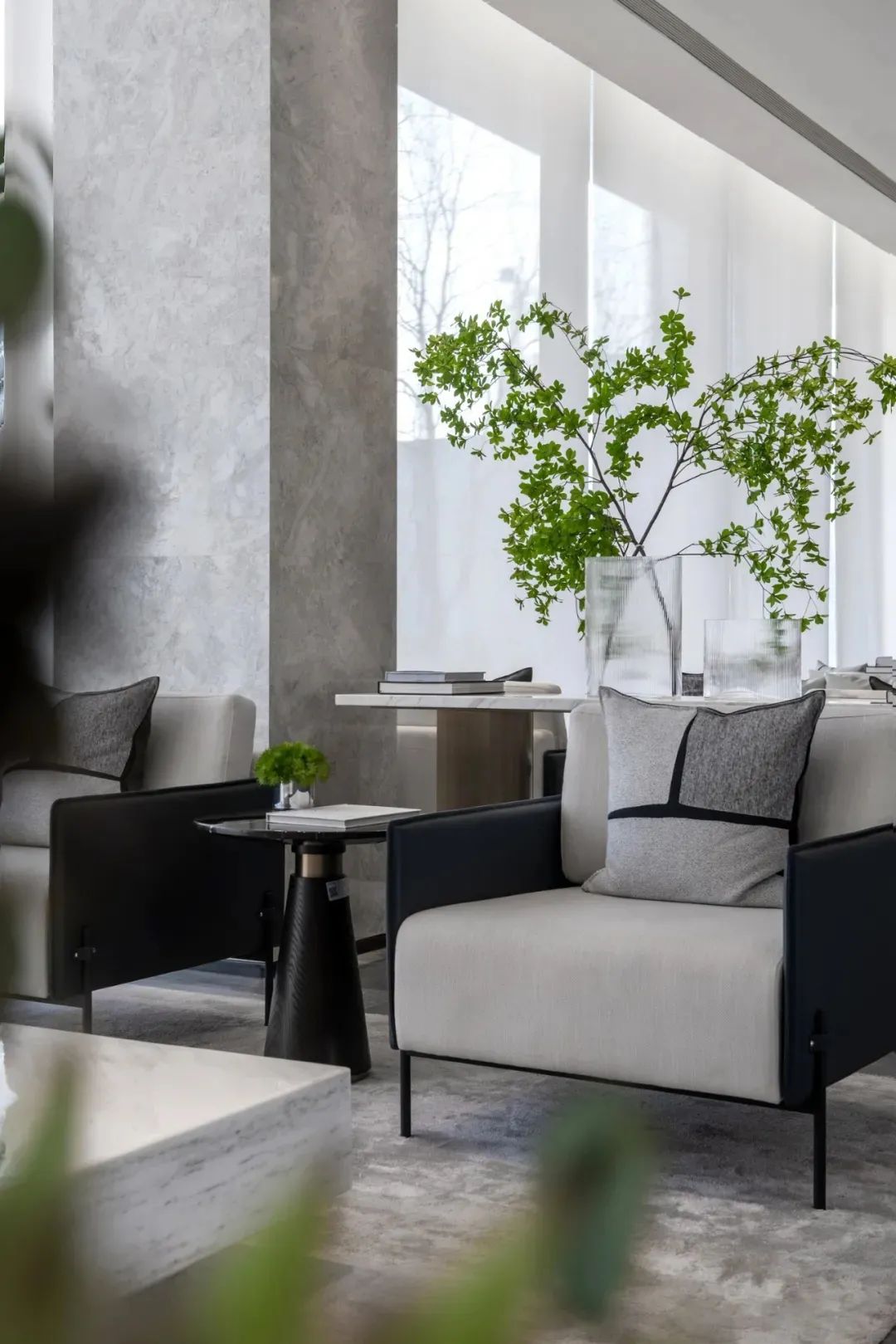 融创南昌·玖玺台销售中心 | 现代简约中的艺术与自然共生-14