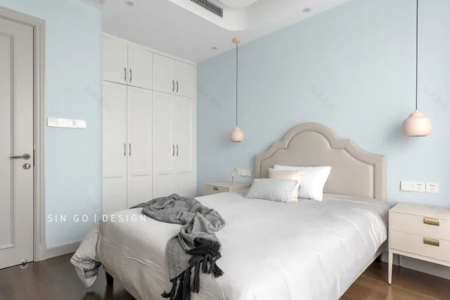 现代轻奢风 | 蓝白木三色打造 320㎡别墅空间-91