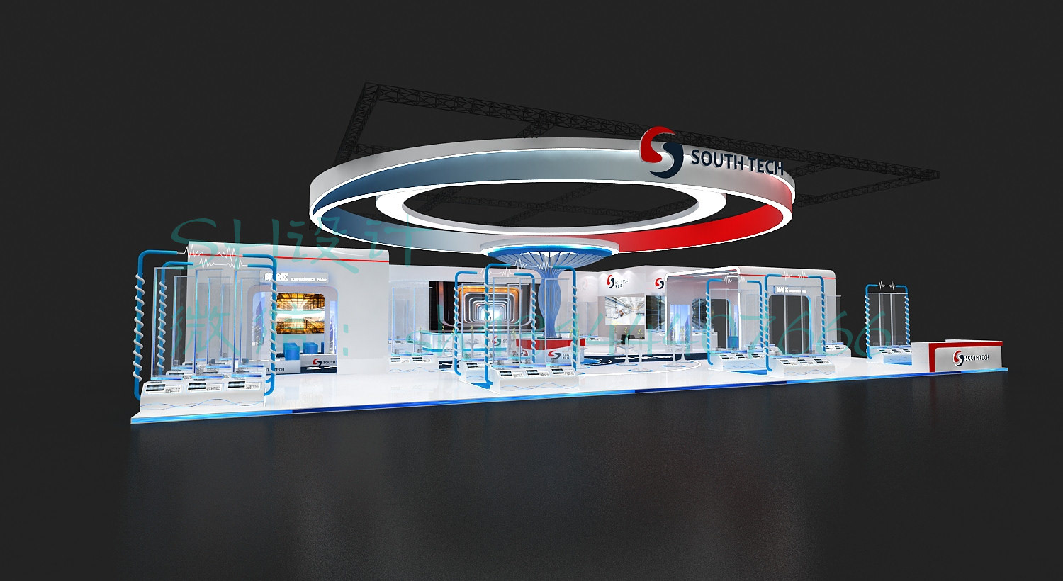 索奥斯展台设计效果图 科技展会-1