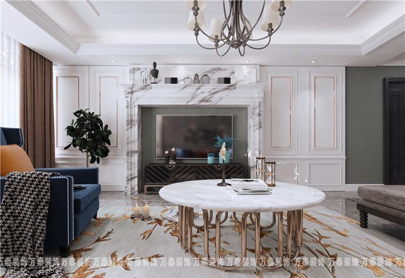 济南玉兰花园美式轻奢整装设计-2