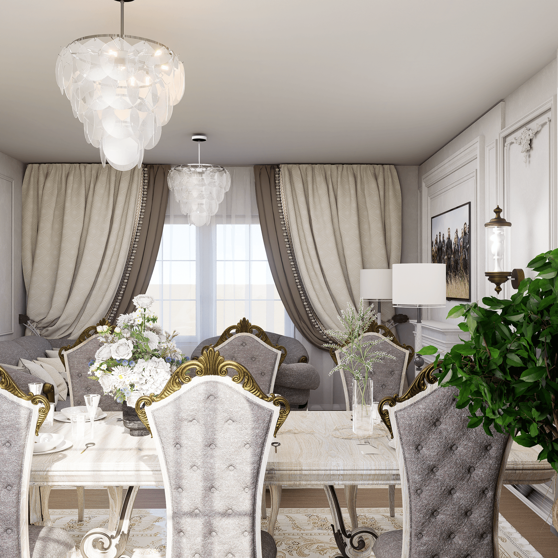 Dining Room Interior Design | 3ds Max + Corona-6