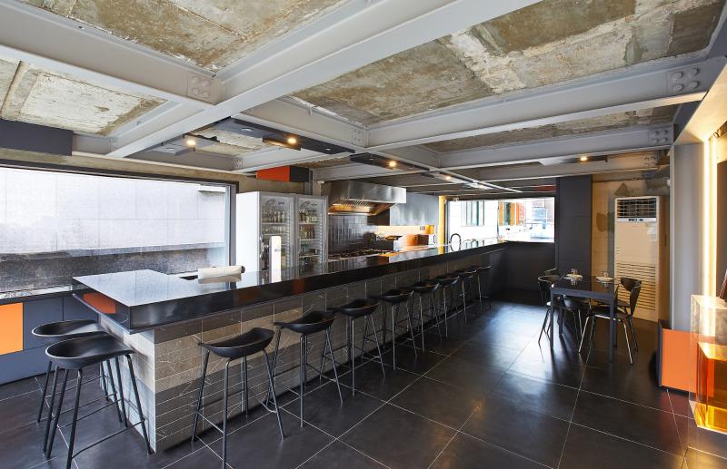 韩式小清新，金属质感混凝土餐厅-2