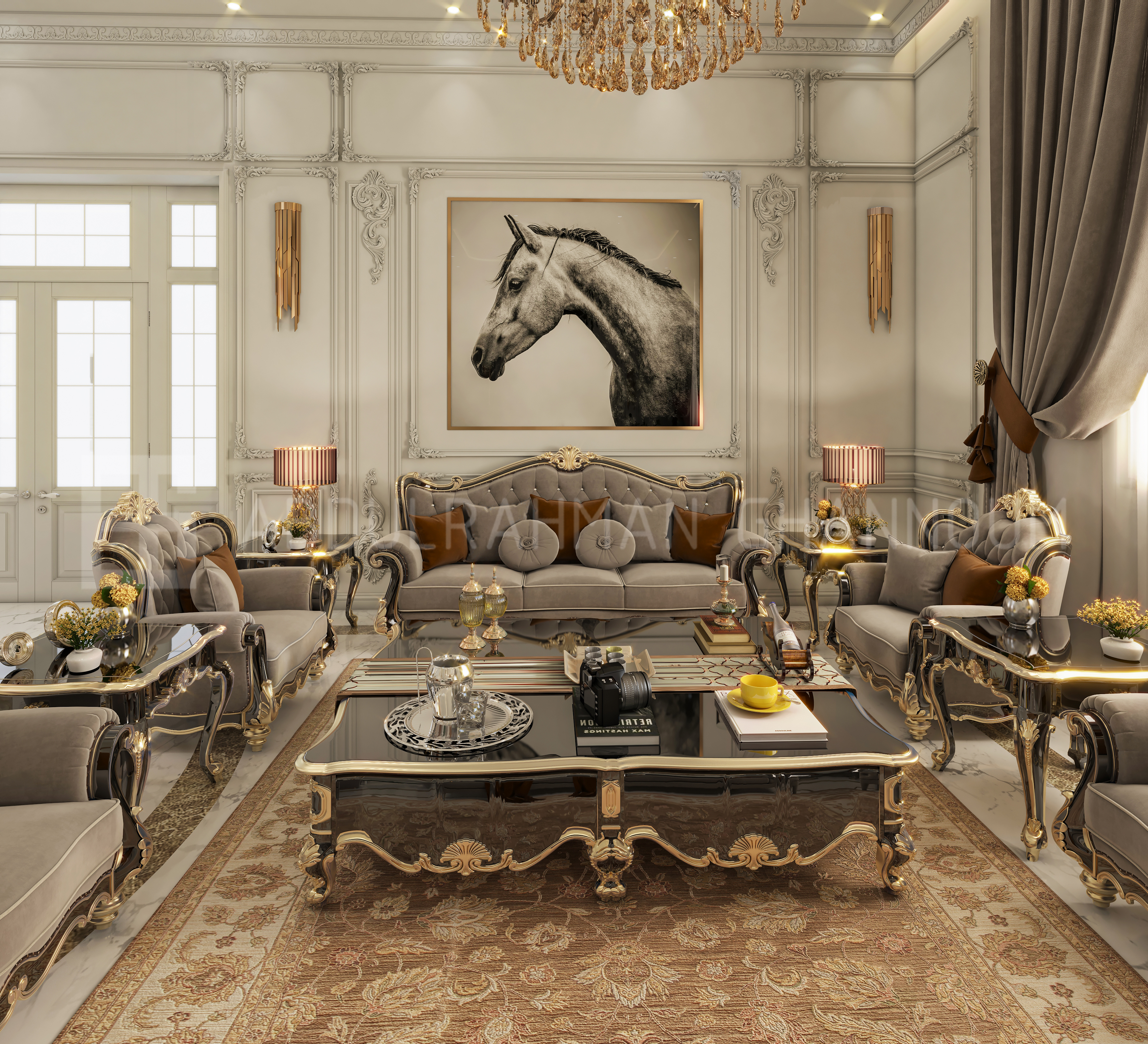 经典接待室内设计丨Eng. Abdulrahman Ghannoum-8