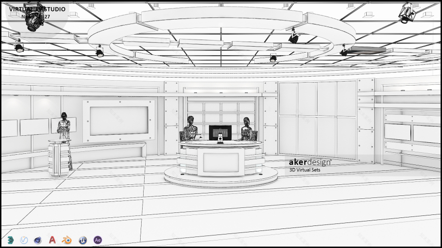 电视演播室布景集 13-9