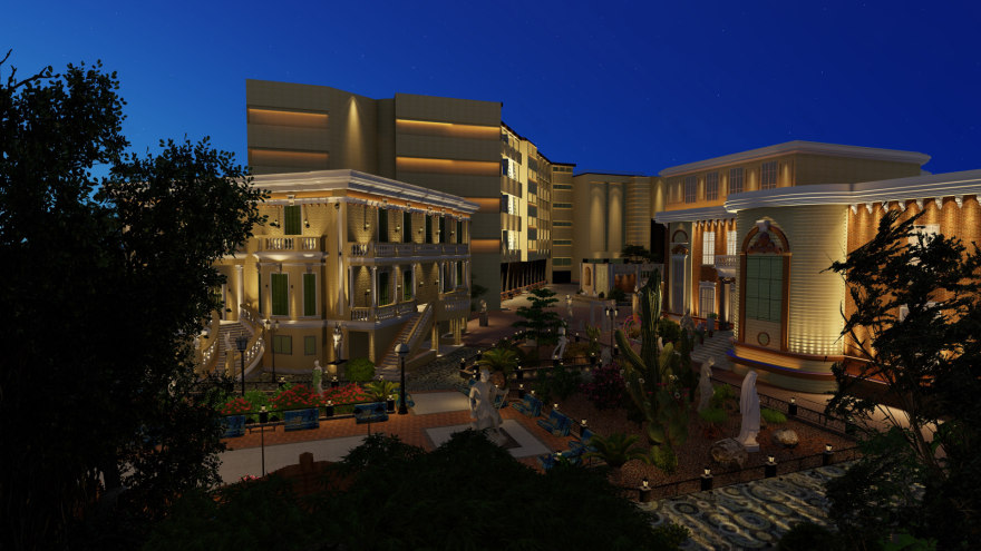 美术学院外立面照明设计丨埃及丨环境处理建筑系-14