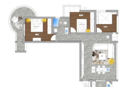 江苏北亚 110m²后现代风平层 | 黑白灰构建的灵动世界-5