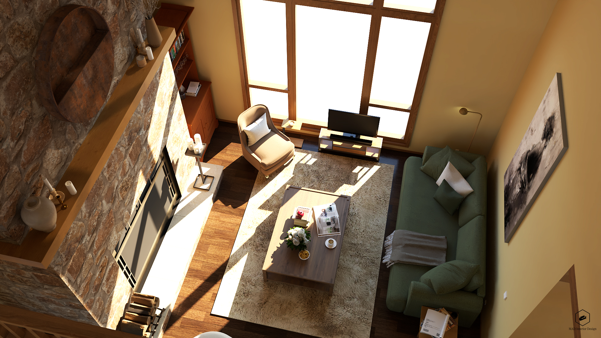 Seattle Cabin House Living Room-0