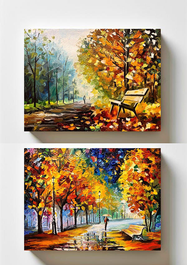 Autumn Impasto Art Series 6 Oil Paintings for Interior-20
