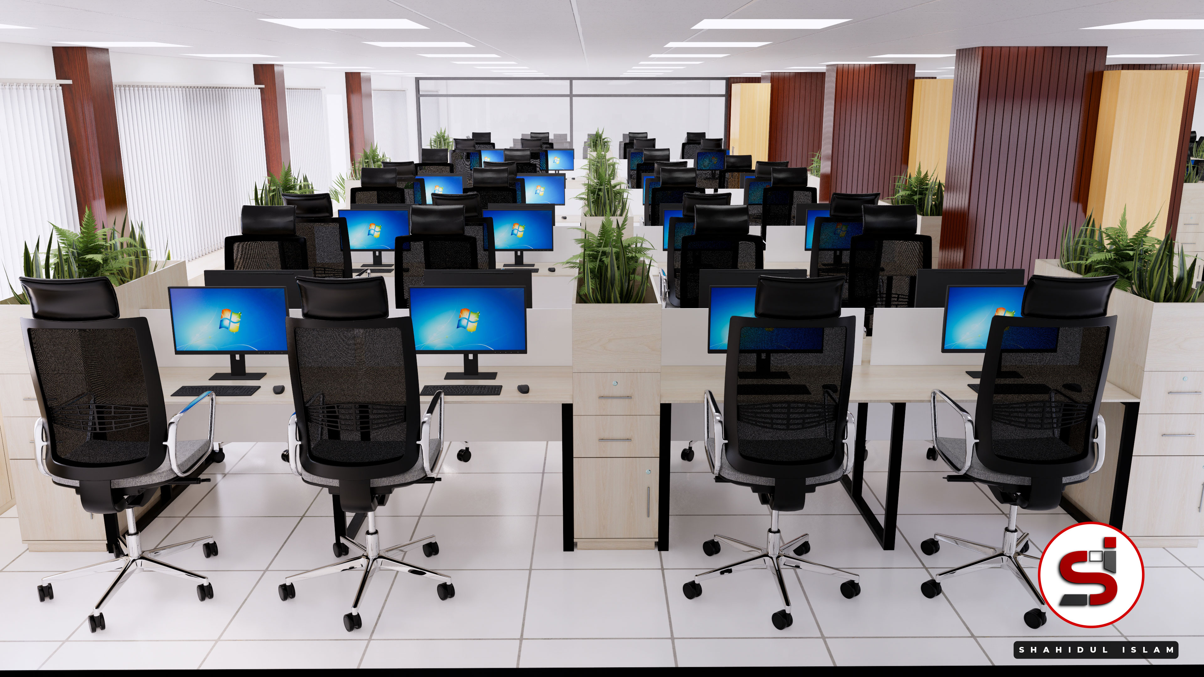 Office And Workplace 3D Floor Plan Render-5