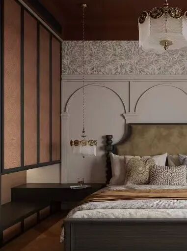 OriginalDesign|融创玖玺台142平，复古装修新玩法！配色+细节被邻居夸爆了！-62