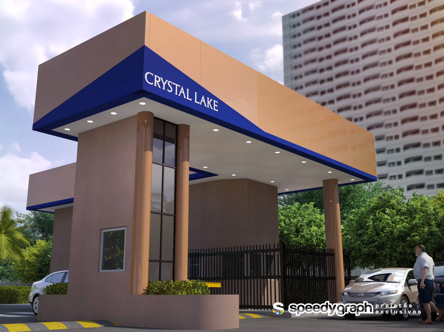 Crystal Lake security cabin facade-3