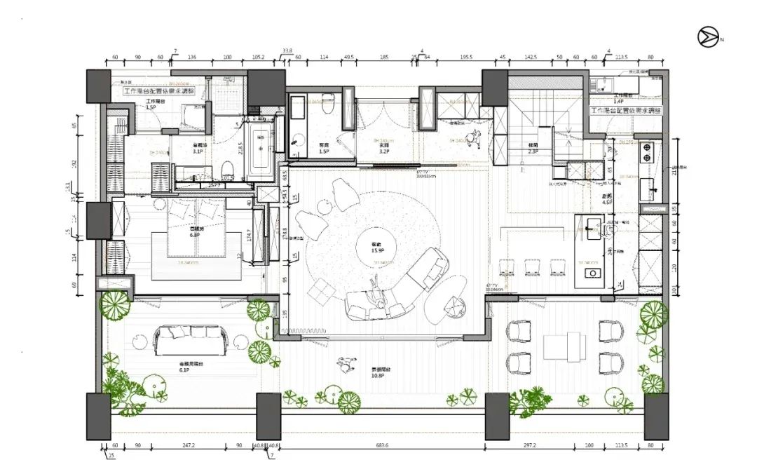 320㎡当代轻奢深色系私宅丨唐忠汉-34
