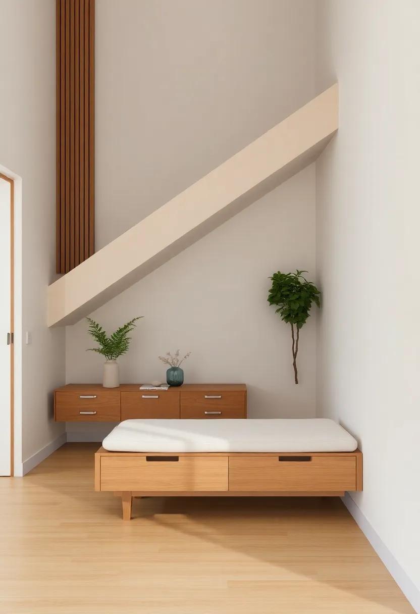 将楼梯下区域改造成带储物长凳的时尚客厅-91