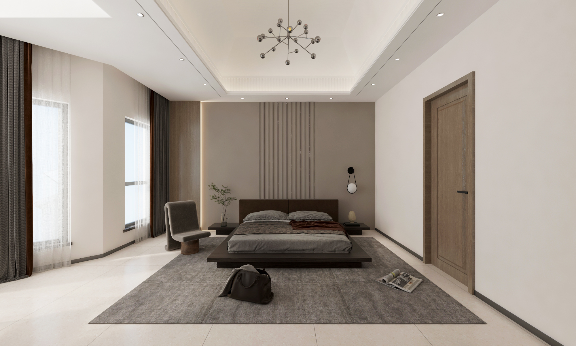 现代风格别墅//对比不强烈的简单的大空间-18