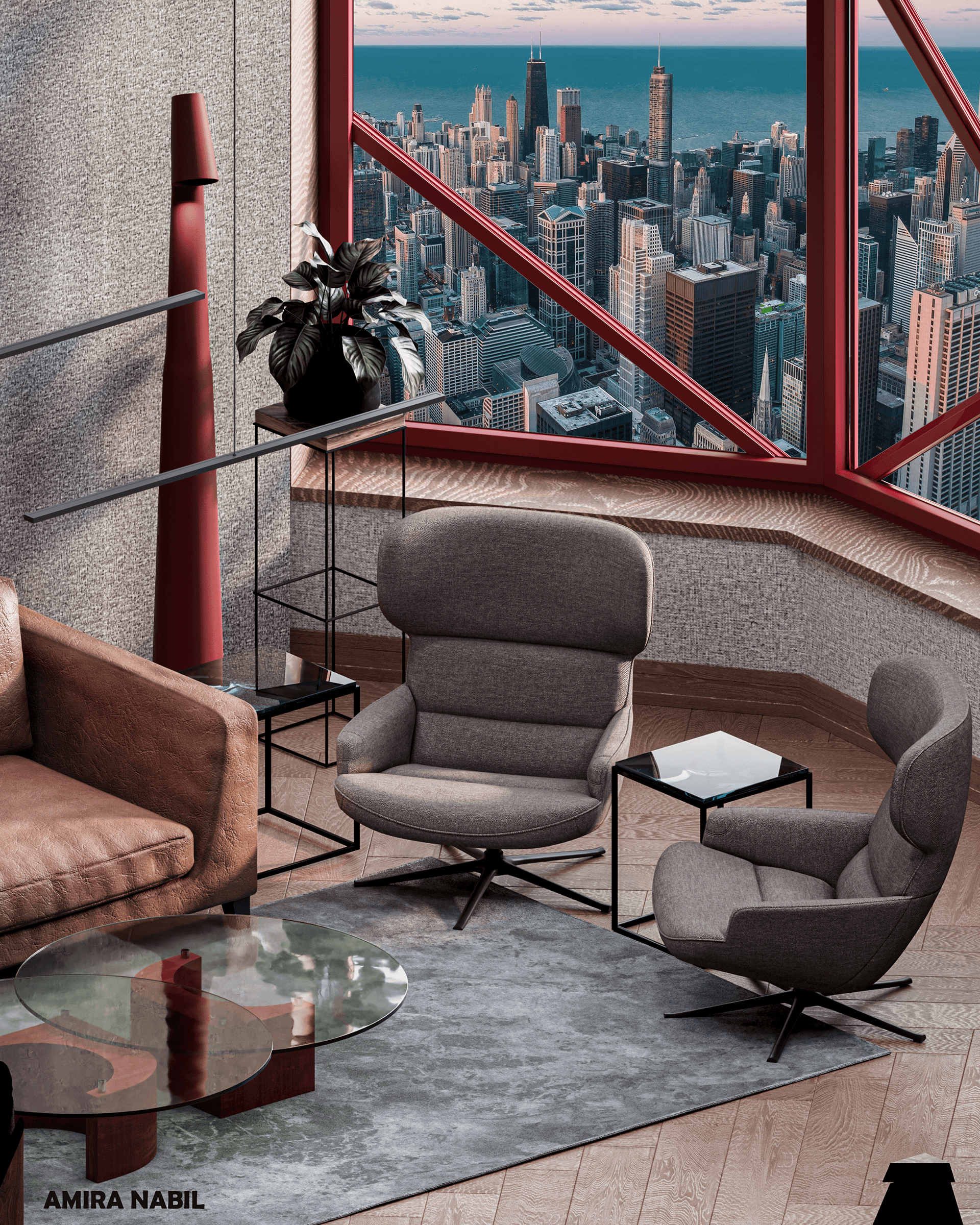 BOLD Contemporary Industrial LIVING ROOM-7