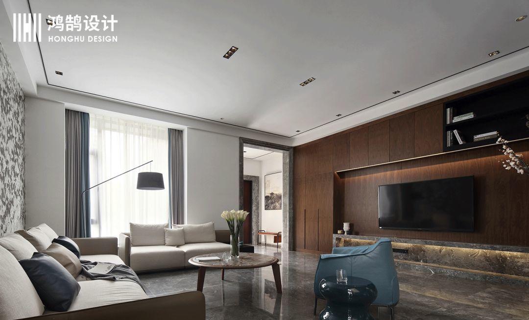 绍兴鸿鹄设计丨别墅空间,现代简约风的低奢艺术-15
