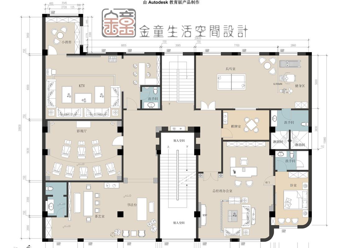 黑河会所二层空间设计 | 打造多元化娱乐体验-10