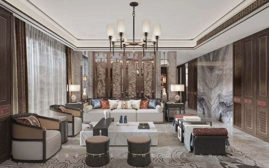 华西城上舍设计新中式别墅-11