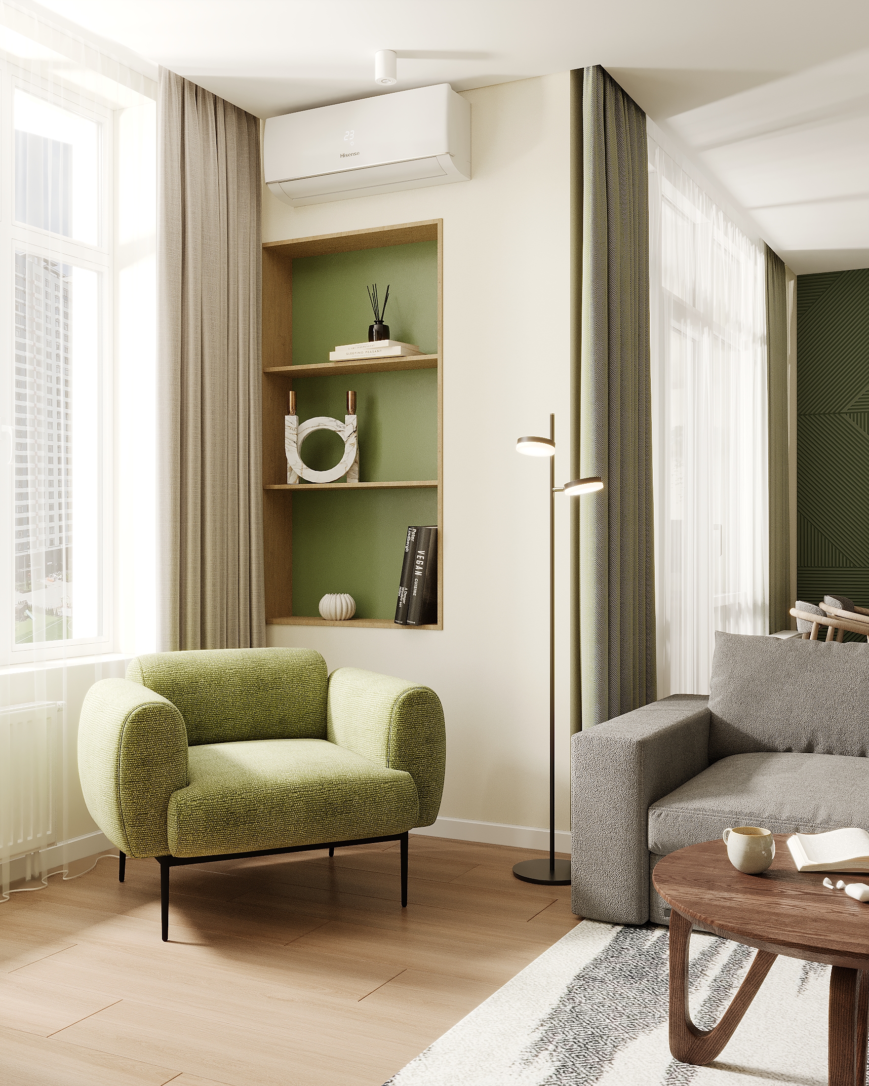 Kitchen-living room I Warm Contemporary-12