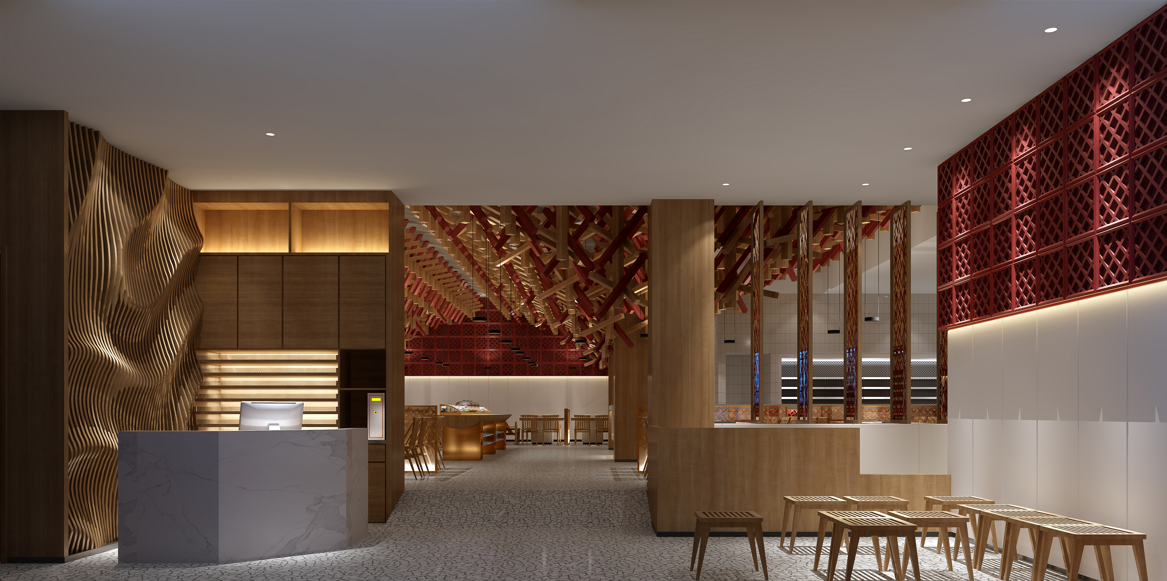 抽象化的“巴适”上海川庭毛肚火锅丨中国上海丨雲想空间设计-0