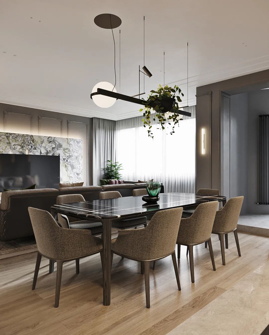 灰色木色的高级空间设计丨Domashko Studio-24