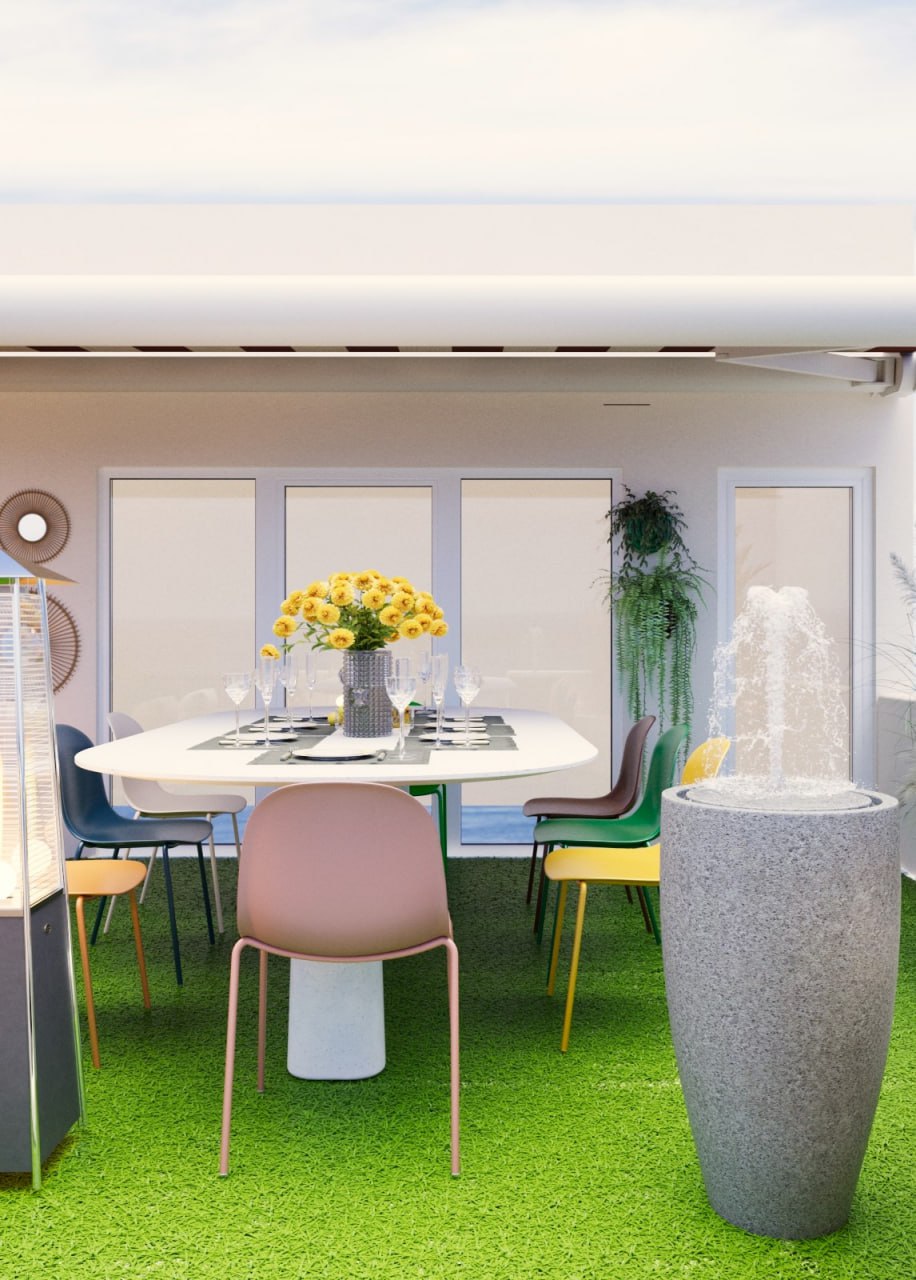 Colourful French Oceanview Terrace Design-2