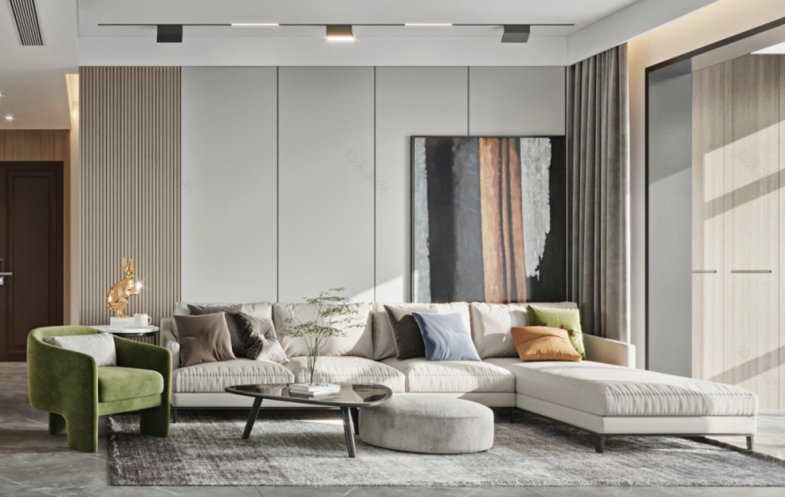 万达天玺现代轻奢住宅丨中国西安丨西安.大小空间设计-8