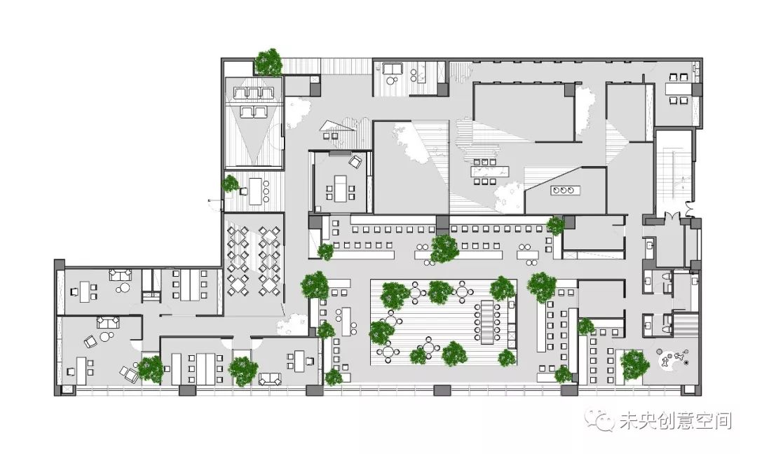 《光·荫》——自然光影塑造的办公展厅空间-30