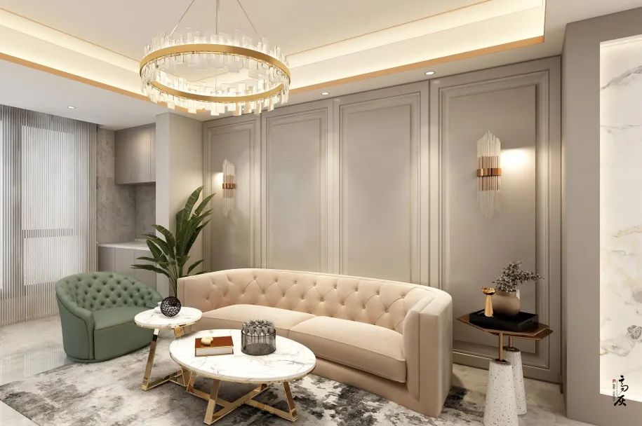 美式轻奢浪漫空间设计丨高灰空间设计-45