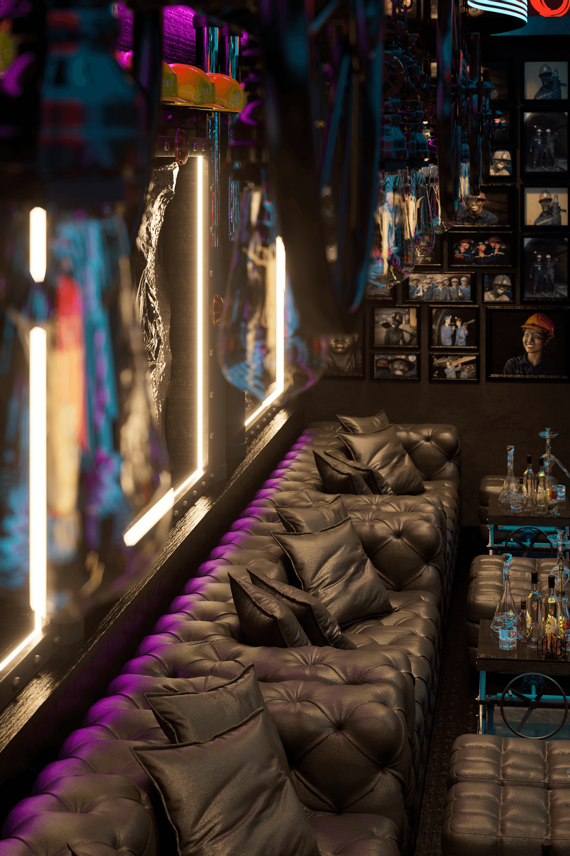 Futuristic Bar Interior | 3D Visualization-4