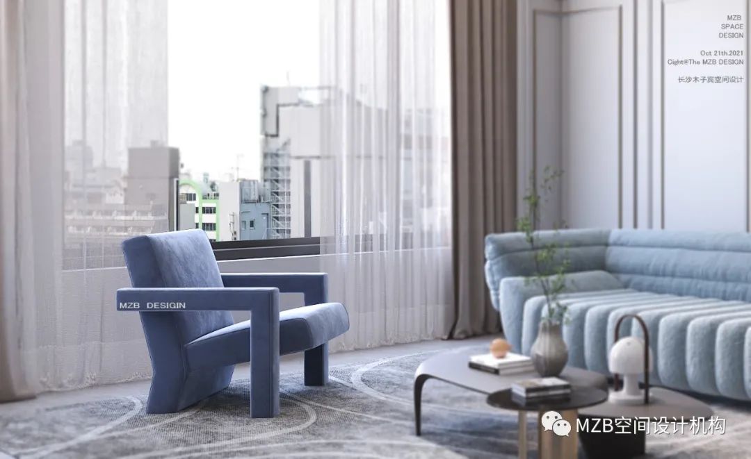 蓝色治愈空间 · 现代轻奢风格的建发央著项目丨MZB 空间设计机构-26