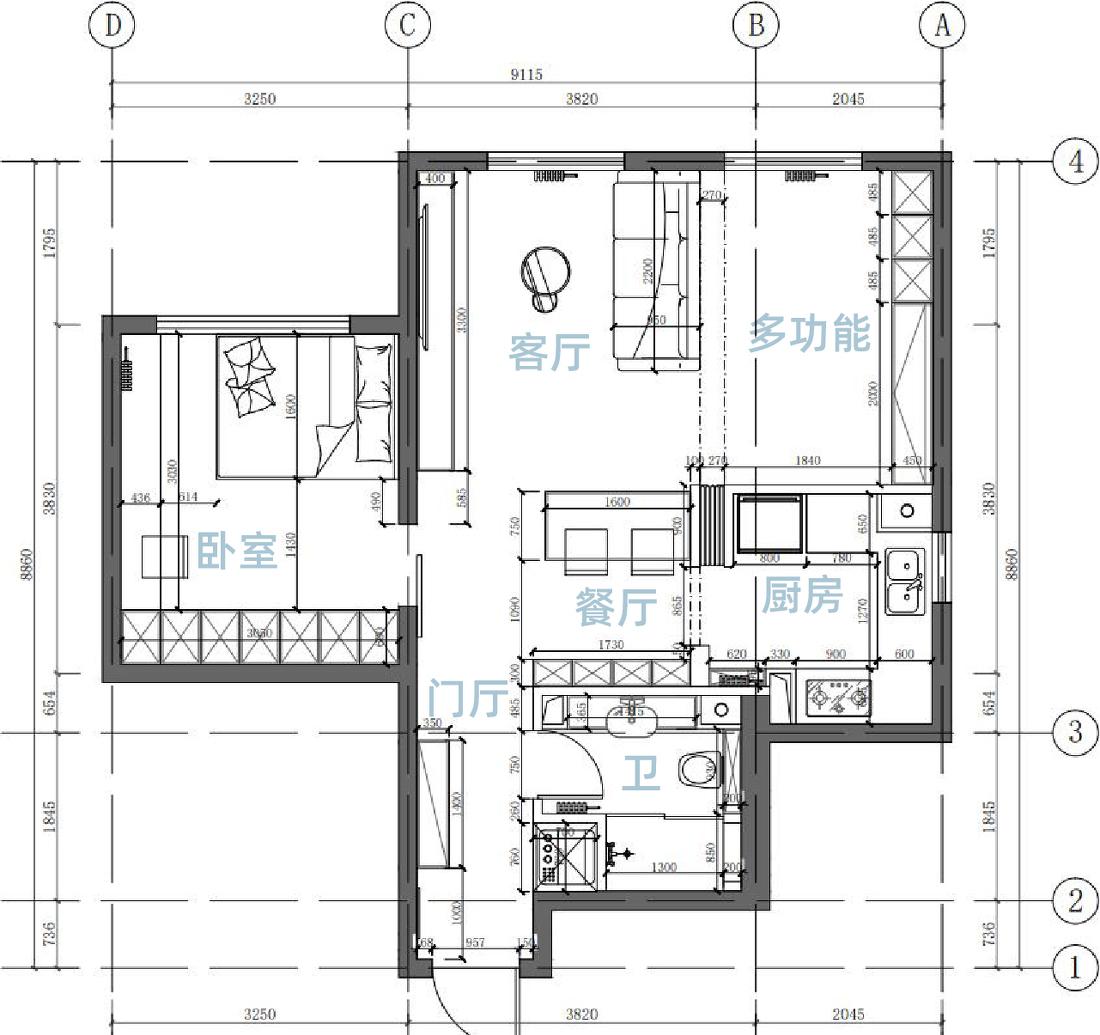 暖橘色极简风 · JORYA 玖雅一居变两居设计-11