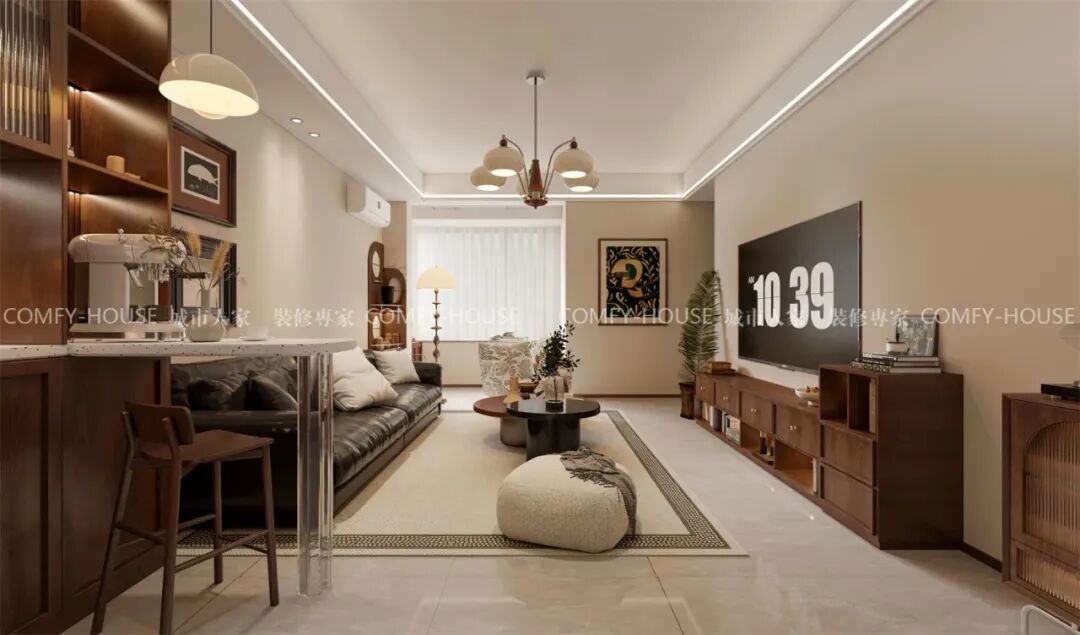 【卢浮公馆】97㎡丨推开时光之门，邂逅中古家居的慵懒美学-29