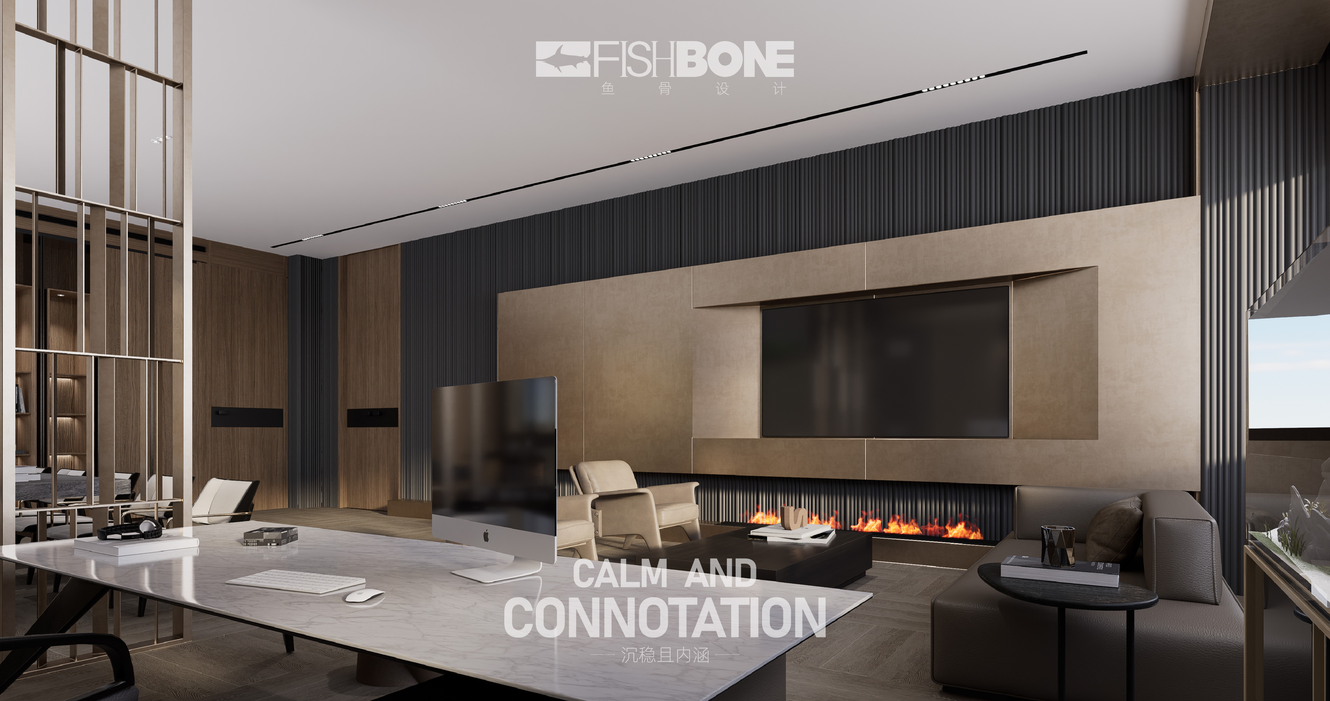 乾靖地产办公楼丨鱼骨设计-8