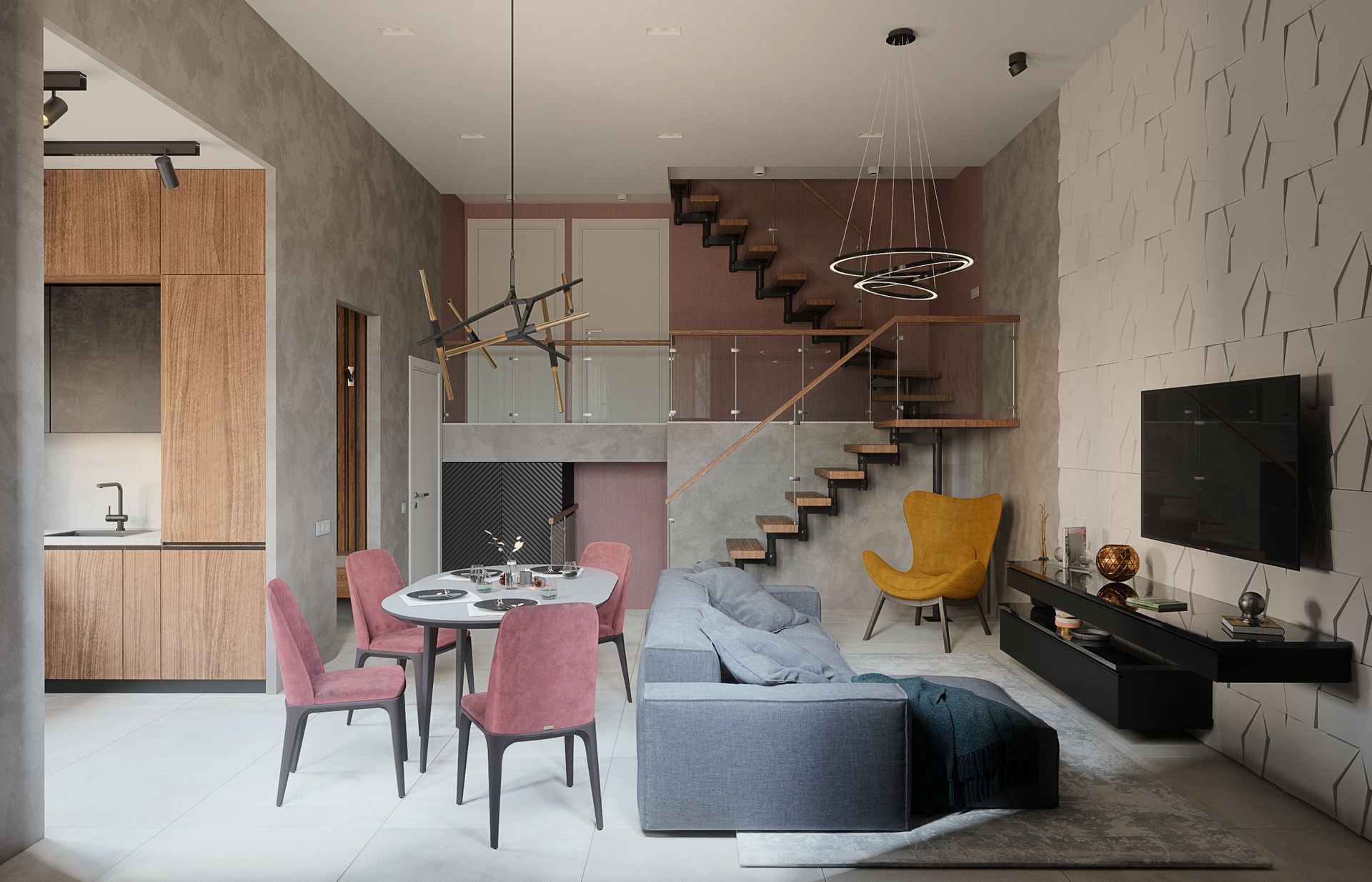 Living room in a detached house-1