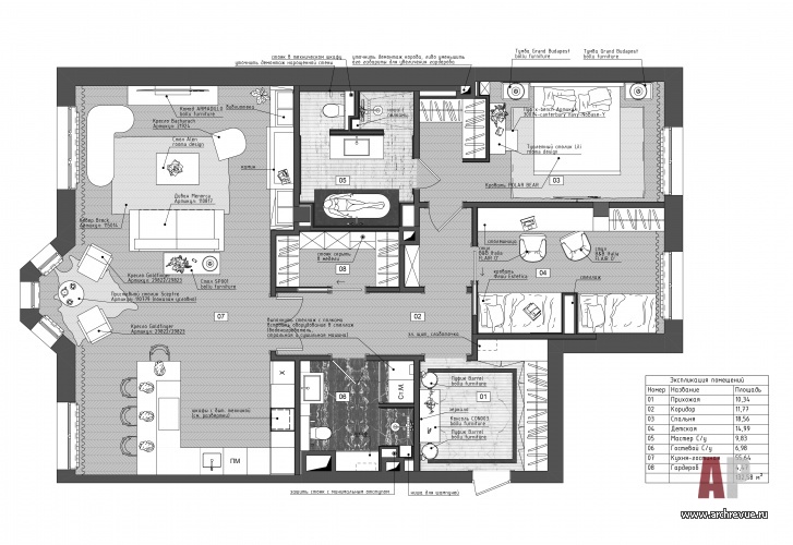 圣彼得堡3室度假公寓室内设计丨俄罗斯圣彼得堡丨Зуева Анна（安娜·祖耶娃）-63
