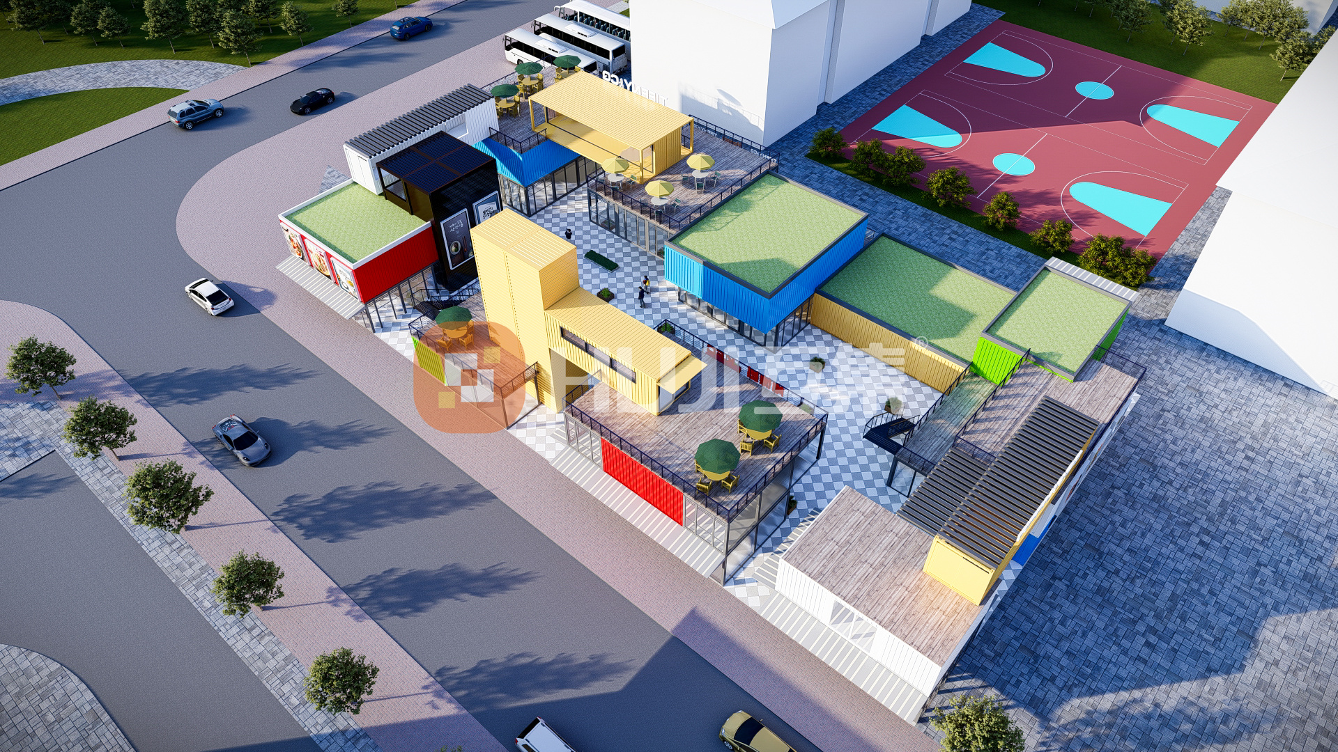 湖北民族大学集装箱商业街区-6