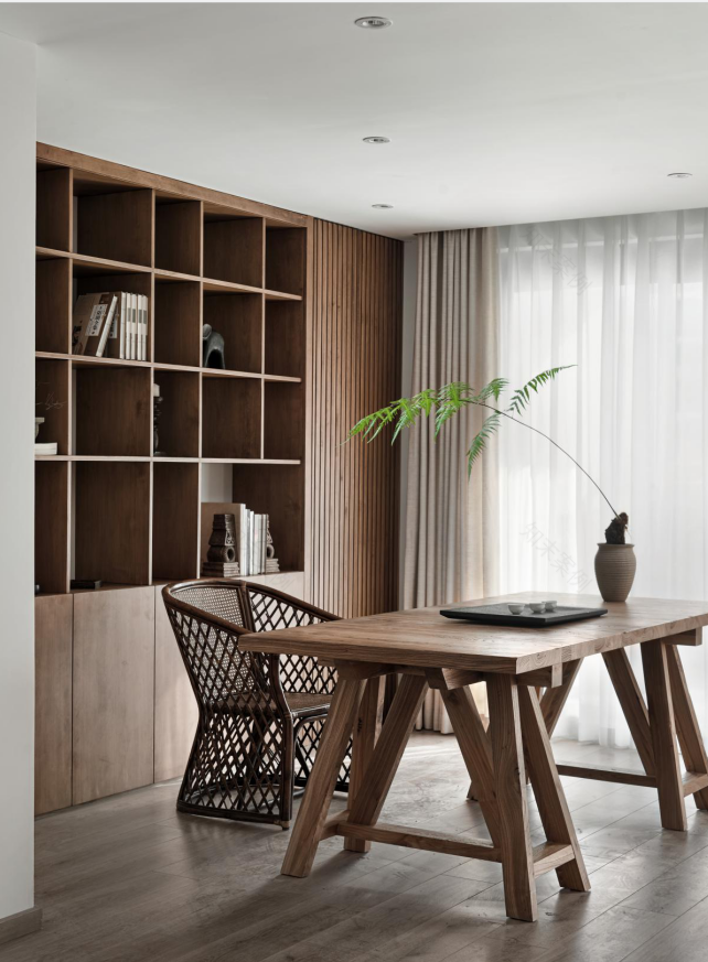 “书”适生活 · 原木与石材的和谐空间-4