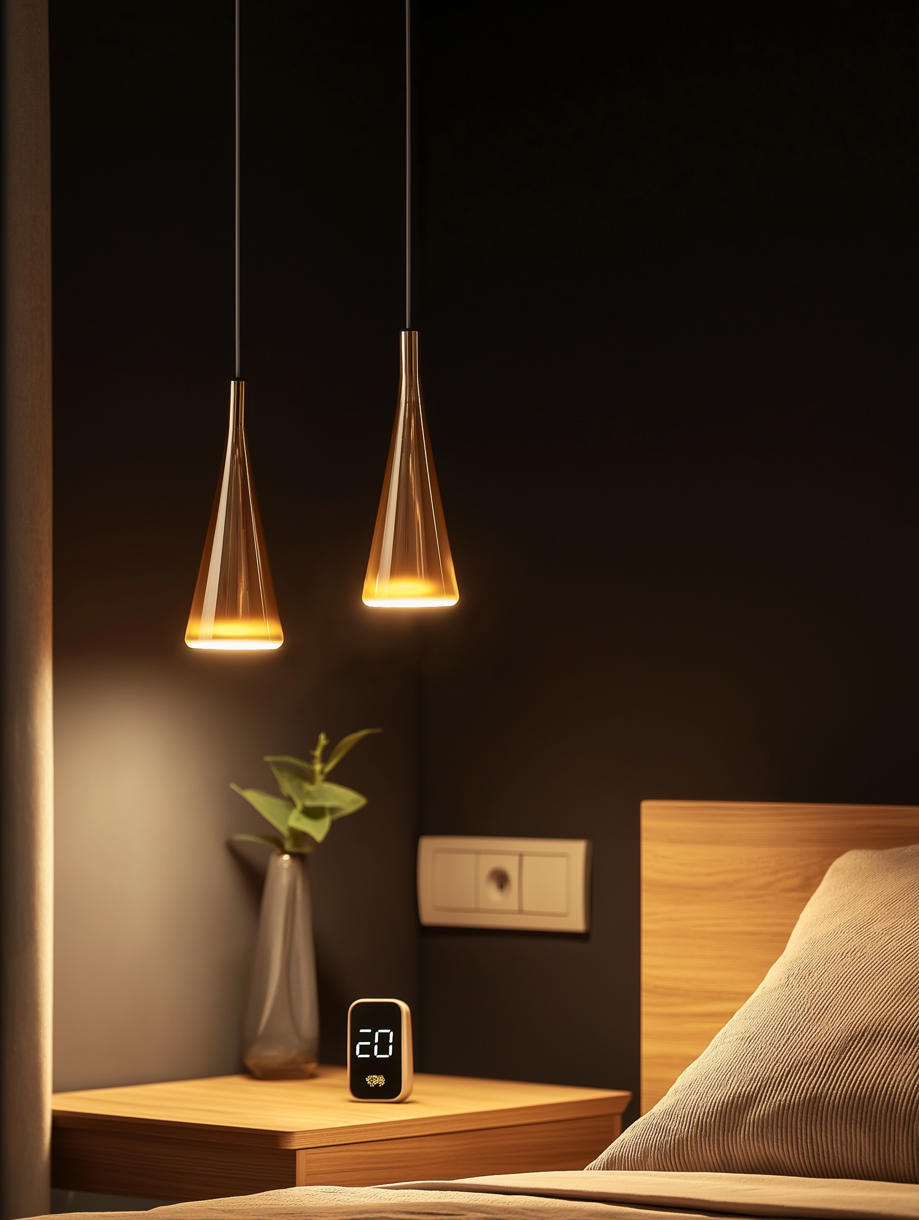 MJ生成实景  夜间氛围台灯场景-2