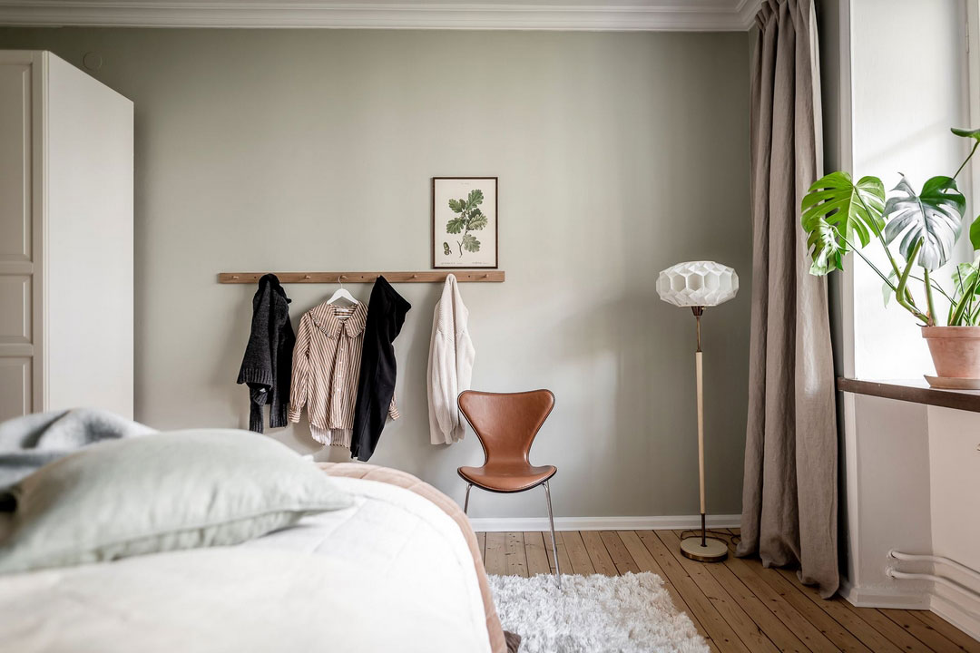 瑞典哥德堡公寓的花卉墙纸餐厅设计-29