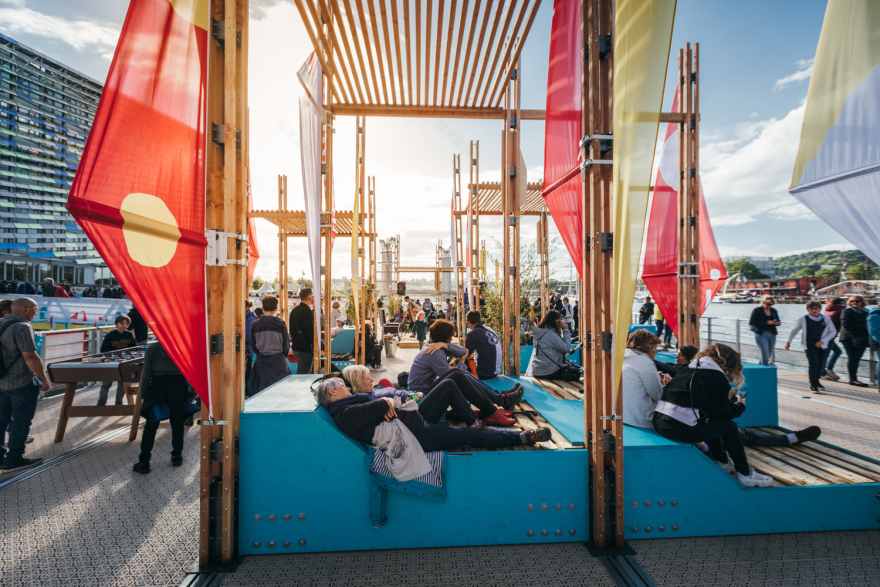 法国鲁昂临时公园·绚丽多彩的帆船造型-21