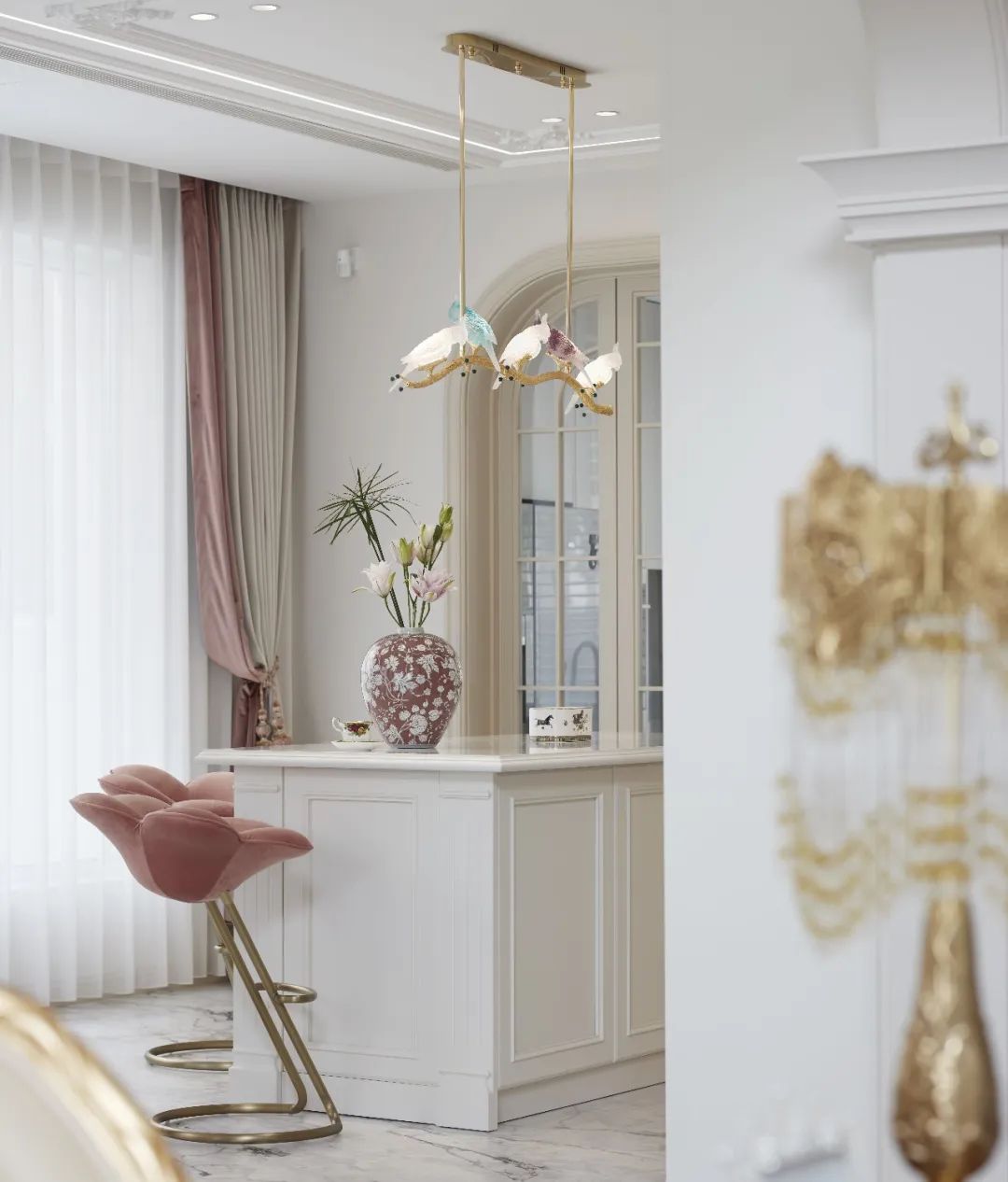 尚层V8实景 | 1000㎡法式柔情独栋别墅，色彩与生活的交响曲-21