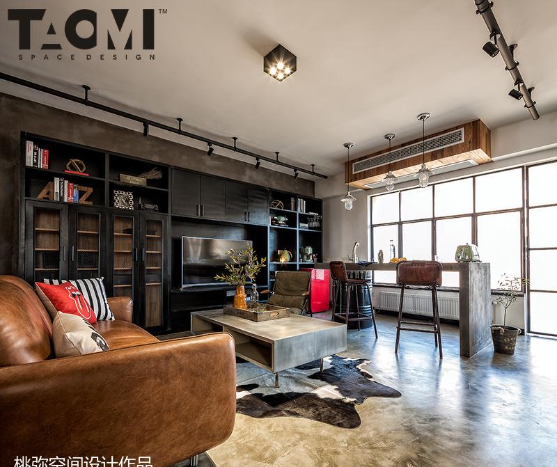 桃弥设计 | 工业风平层住宅,灵活布局与复古元素完美融合-26